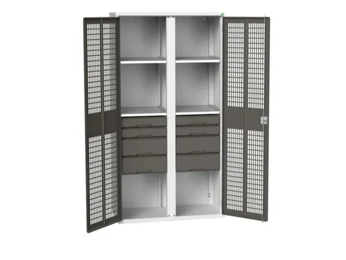 universele kast,HxBxD 2000x1050x550mm,4xStalen bodem,8lade(n)