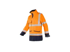 Sioen Falcon 7229A2ET2 hi-vis parka, oranje/marineblauw, maat L, per s
