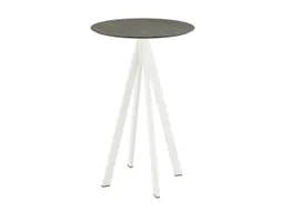statafel,HxØ 1090x700mm,rond,4voeten wit,blad HPL Midnight Marble