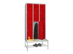 banklocker,dubbeldeks,HxBxD 2150x900x800mm,RAL7035,front RAL3000