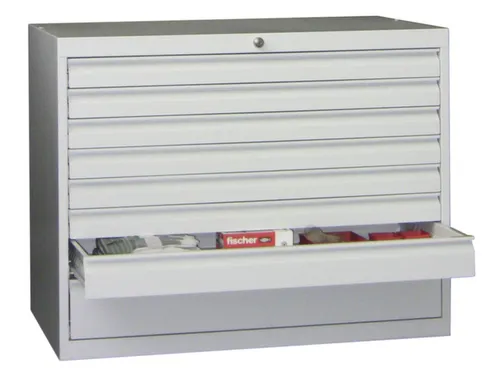 ladekast HxBxD 800x1023x600mm 8laden slot RAL7035 front RAL7016