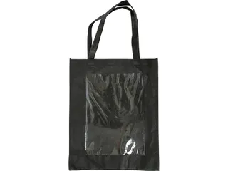 Tas Creativ Company 42x34x12cm met plastic voorkant zwart - 2