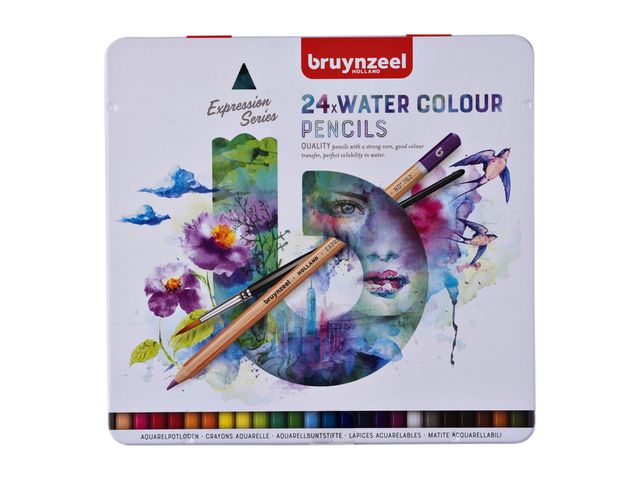 Kleurpotloden Bruynzeel aquarel Expression blik à 24 stuks assorti | ArtSupplyShop.nl
