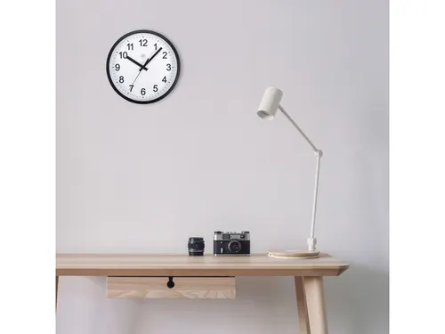 Wandklok nXt Robust dia 25,5cm zwart/wit kunststof