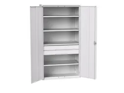 universele kast,HxBxD 2000x1050x550mm,4xStalen bodem,2lade(n)