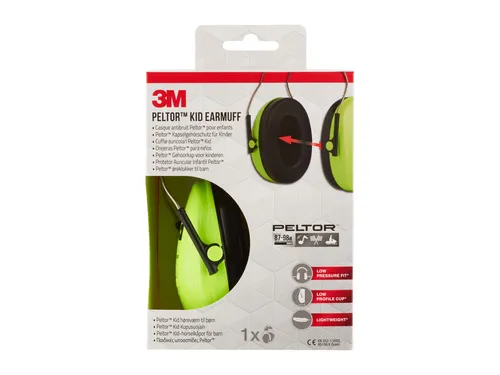 Oorkap 3M Peltor voor kinderen H510AK (87-98 dB) neongroen