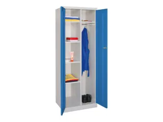 kleding-/wasgoedkast,HxBxD 1800x600x500mm,RAL7035,front RAL5012 - 1