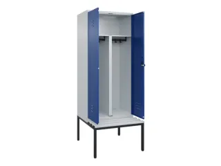 PBM-locker met bank,HxBxD 2120x800x815mm,2vak,vak B 400mm,draaigrendel - 2