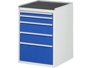 ladekast 825x580x650mm 5laden cilinderslot RAL7035 RAL5010 metaal - 1