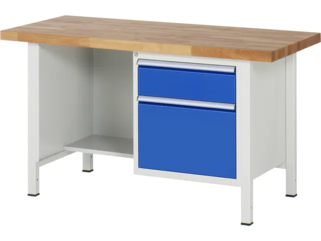 werkbank,HxBxD 840-1040x1500x700mm,beukblad,draagverm. 1250kg,4voeten