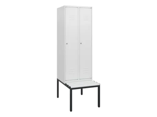 locker met bank,HxBxD 1950x600x815mm,2vak,vak B 300mm,cil.-slot