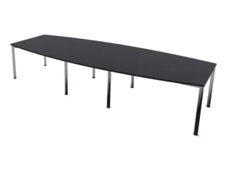 vergadertafel,HxBxD 740x3600x1400mm,vatvormig,CC-zwart - 1