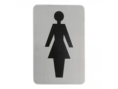 Infobord toilet Vrouw RVS 6x11cm