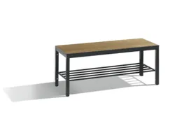 omkleedbank,HxLxD 438x1000x353mm,HPL eiken-sereno,frame staal RAL7021
