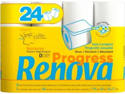 Renova Progress toiletpapier 2-laags 140 vel 24 rollen