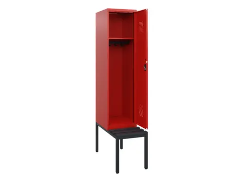 locker met bank,HxBxD 1950x400x815mm,1vak,vak B 400mm,cilinderslot
