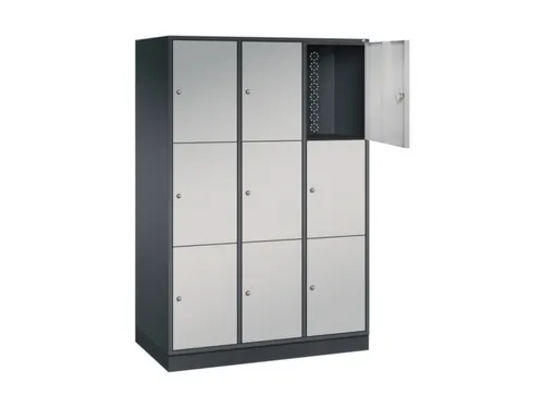 grootvolume-lockersysteem,HxBxD 1950x1220x600mm,3x3vakken,cil.-slot