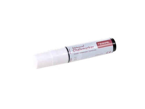Krijtstift Europel watervast 15mm wit blister 1 stuk