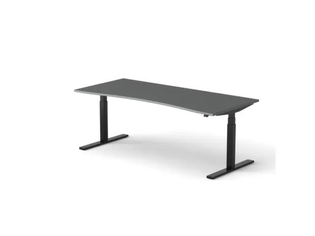 Elektrisch ihv bureau,HxBxD 650-1310x2000x900/800mm,blad donkergrijs