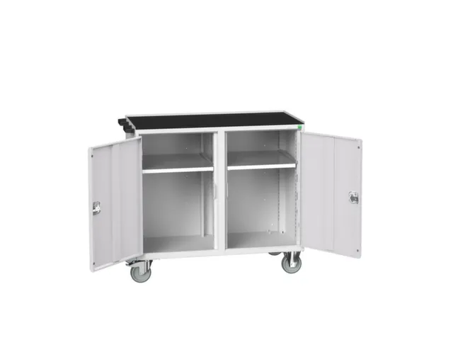 montagetafel 965x1050x550mm staalblad 2 kasten RAL7035 front RAL7035