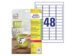 Etiket Avery L4778REV 45.7x21.2mm wit 960stuks