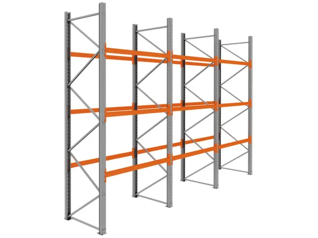 palletstelling,basis+2xaanbouw,HxBxD 3990x5875x1100mm,vakl. 3000kg