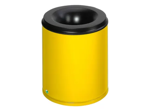 prullenmand zelfblussend 80 liter HxØ 560x465mm kop zwart geel