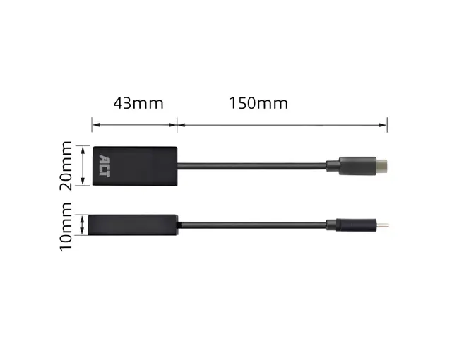 Adapter ACT USB-C naar HDMI 4K 60Hz 0.15 meter