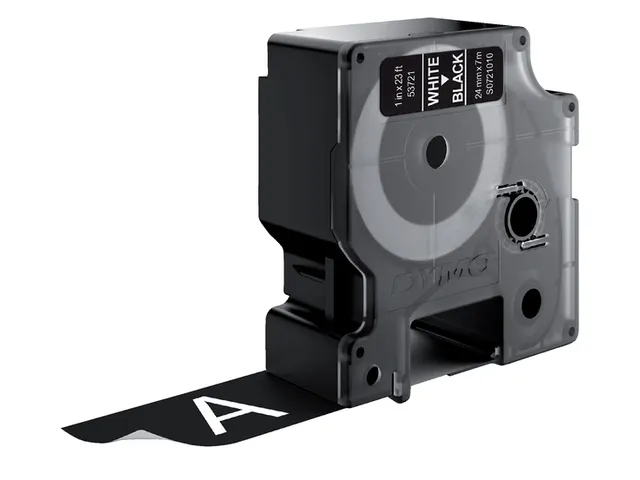 Labeltape Dymo 53721 D1 S721010 24mmx7m wit op zwart