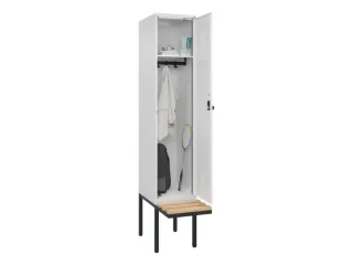 locker met bank,HxBxD 2120x400x815mm,1vak,vak B 400mm,draaigrendel - 1