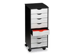 transportwagen HxBxD 715x316x343mm 8laden romp zwart front grijs