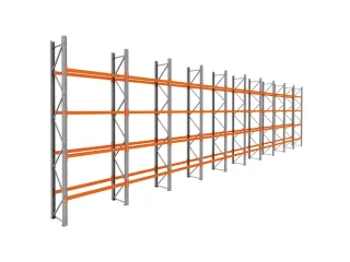 palletstelling,basis+9xaanbouw,HxBxD 4620x19350x750mm,vakl. 3000kg - 1