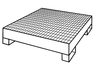 Opvangbak Staal 1325x1320x250mm Voor 4x200l Vaten Rooster Verzinkt - 2