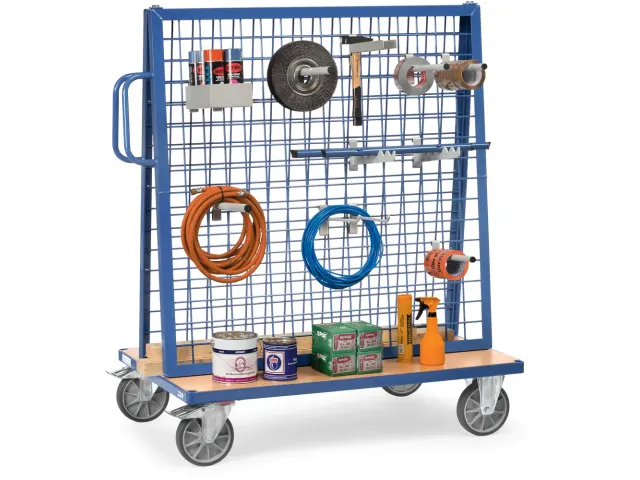 Materiaalwagens 1301 600kg 1200x800mm Ral5007 Draadgaas Ral5007