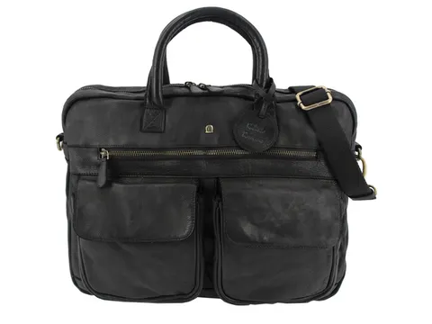 Laptop aktetas Roberto Romano FIRENZE zwart echt leer 29x40x10cm