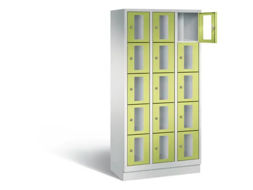 Lockerkast 1800x900x500mm 3x5 vakken Cilinderslot, Sokkel, RDS1108060