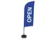 Promotievlag Alu Wind complete set "OPEN" Blauw