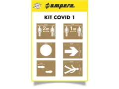 Sjablonenset,Symbool/Tekst: "Veiligheidsafstand 1+2M,Cirkel,Pijl