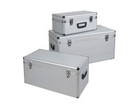 Set aluminium transportboxen 25/65/100l zilverkleurig