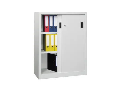 Schuifdeurkast Hxbxd 1200x1000x500mm 3 Oh Ral7035 Front Ral7035