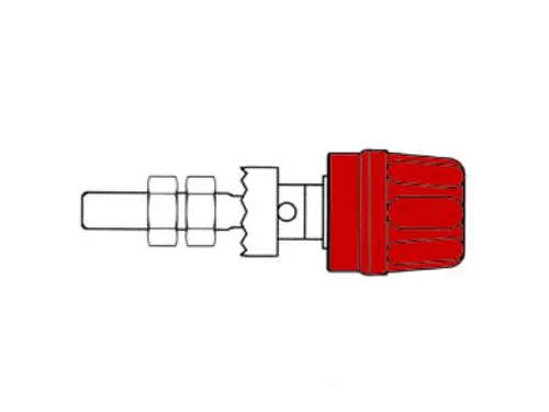4mm Aansluitklem Met Geisoleerde KOP / Rood (PK10A)