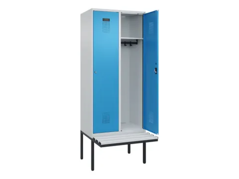 locker met bank,HxBxD 2120x800x815mm,2vak,vak B 400mm,cilinderslot