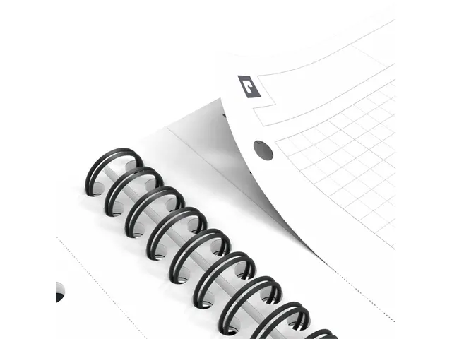 Spiraalblok Oxford International Notebook A4+ ruit 5x5mm Zwart