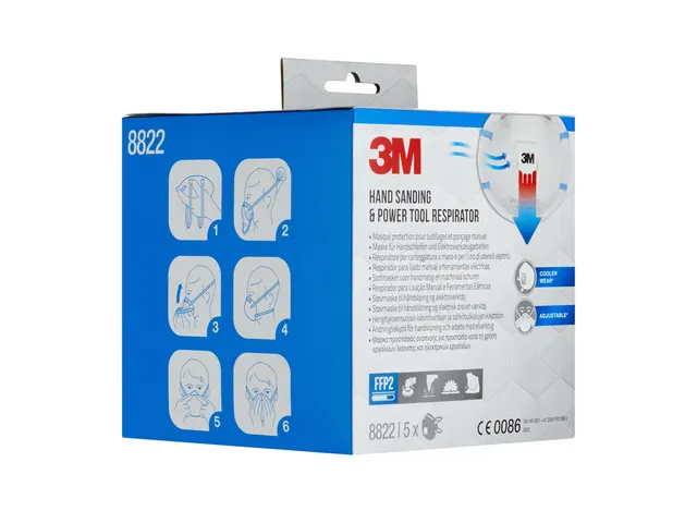 Stofmasker 3M voor schuren 8822 FFP2 met ventiel 5 stuks