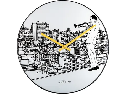 Wandklok NeXtime Trumpet City Ø 40cm
