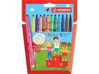 Trio A-Z viltstift etui van 12 stuks in assorti