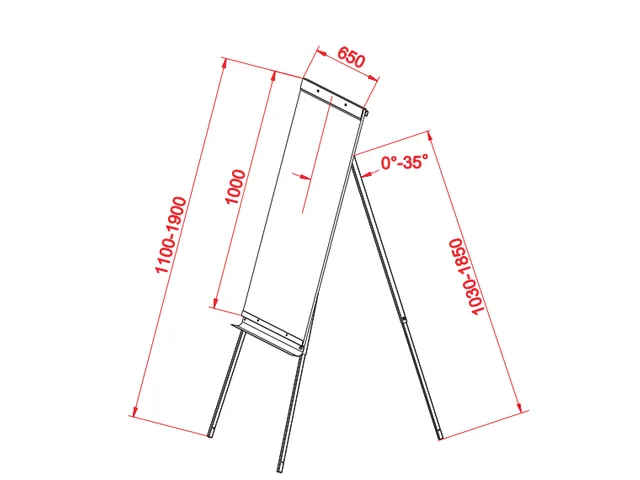 Mobiele Flipover Grijs Met Whiteboard Magnetisch 100x65cm