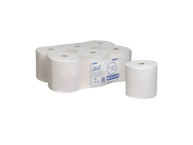 Scott 6665 Performance Handdoekrol Wit 1-Laags 6 rollen