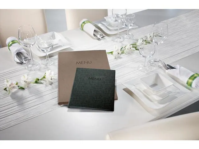 Menukaart map Sigel A5 bruin voor 8 blad