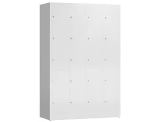 Lockerkast 1800x1185x500mm 4x5 vakken cilinderslot, sokkel, RAL9003 - 1